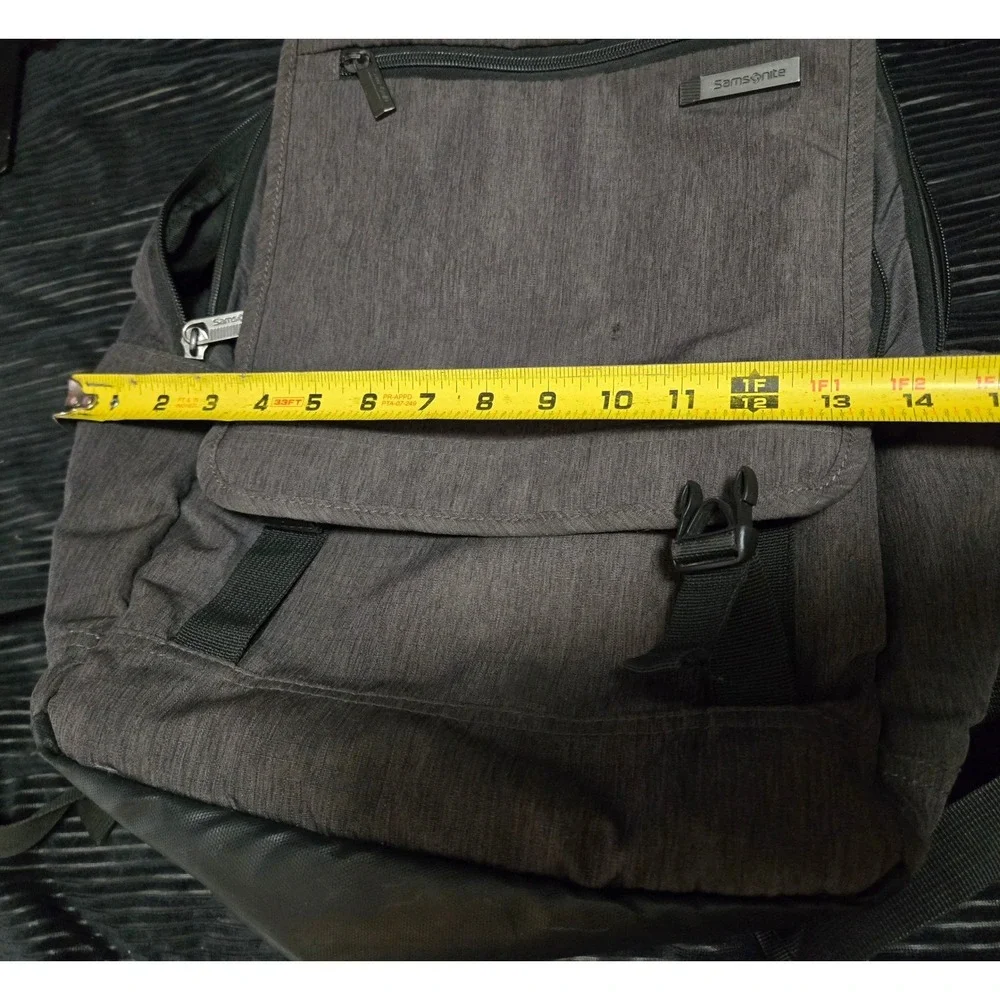 Samsonite Charcoal Gray Heathered Fabric Backpack Laptop Bag Travel School Work